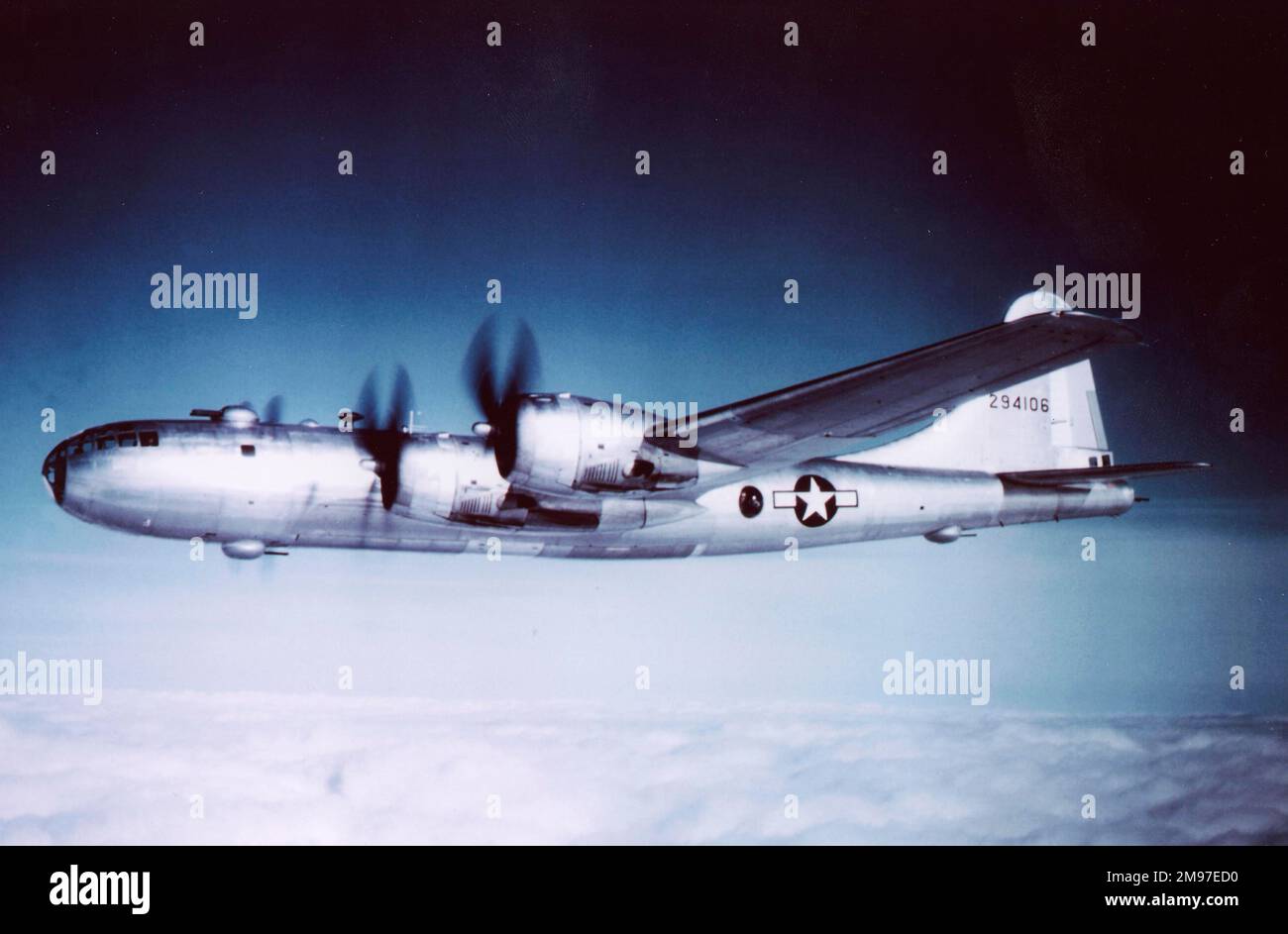 Boeing B-29A Superfortess-the bomber that ended the war with two bombs-the first of the nuclear age. Stock Photo