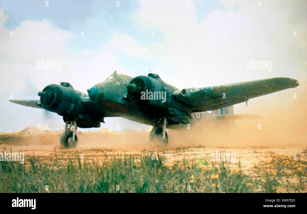 Bristol 156 Beaufighter IC of No 252 Squadron in Libya Initially deployed to Malta in early 1941, Beaufighters helped sweep Rommel's forces from North Africa. Stock Photo