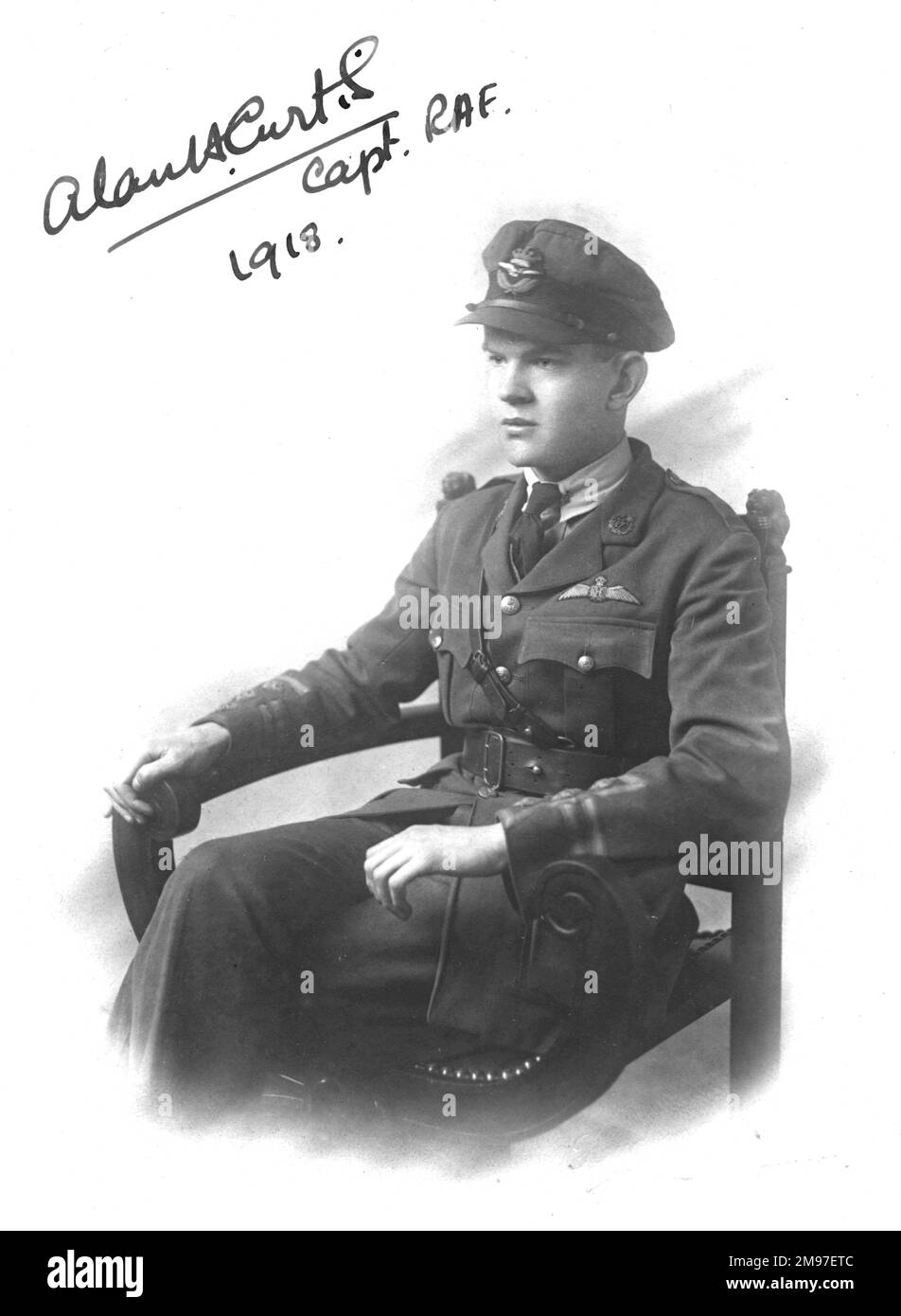Curtis, Alan H, Capt, RAF pilot, 1918. Stock Photo