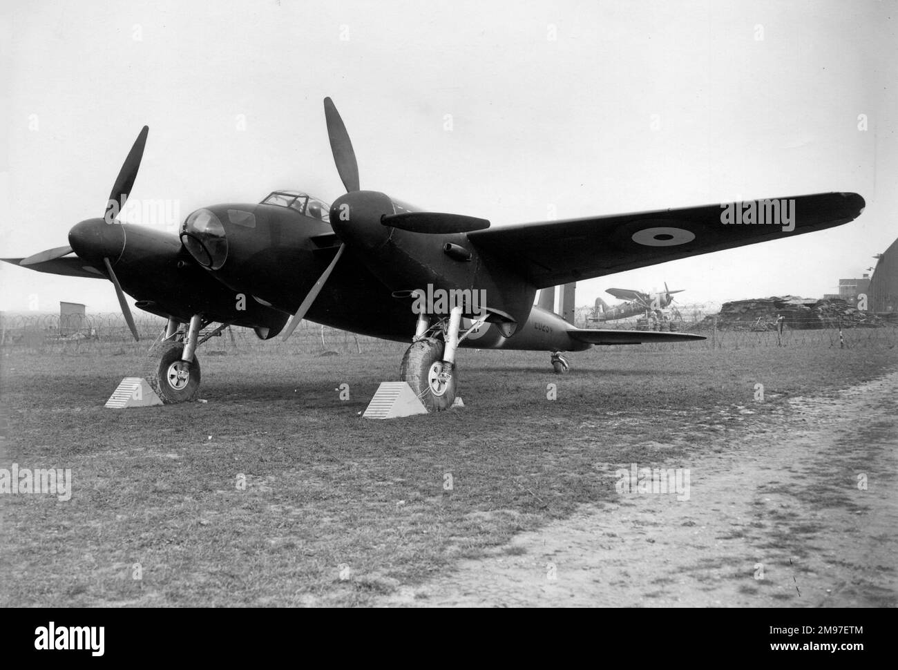 De Havilland DH 98 Mosquito -here is the very first of this illustrious line Built mainly of wood, the Mosquito proved readily adaptable for bombing, fighting or reconnaissance. Stock Photo