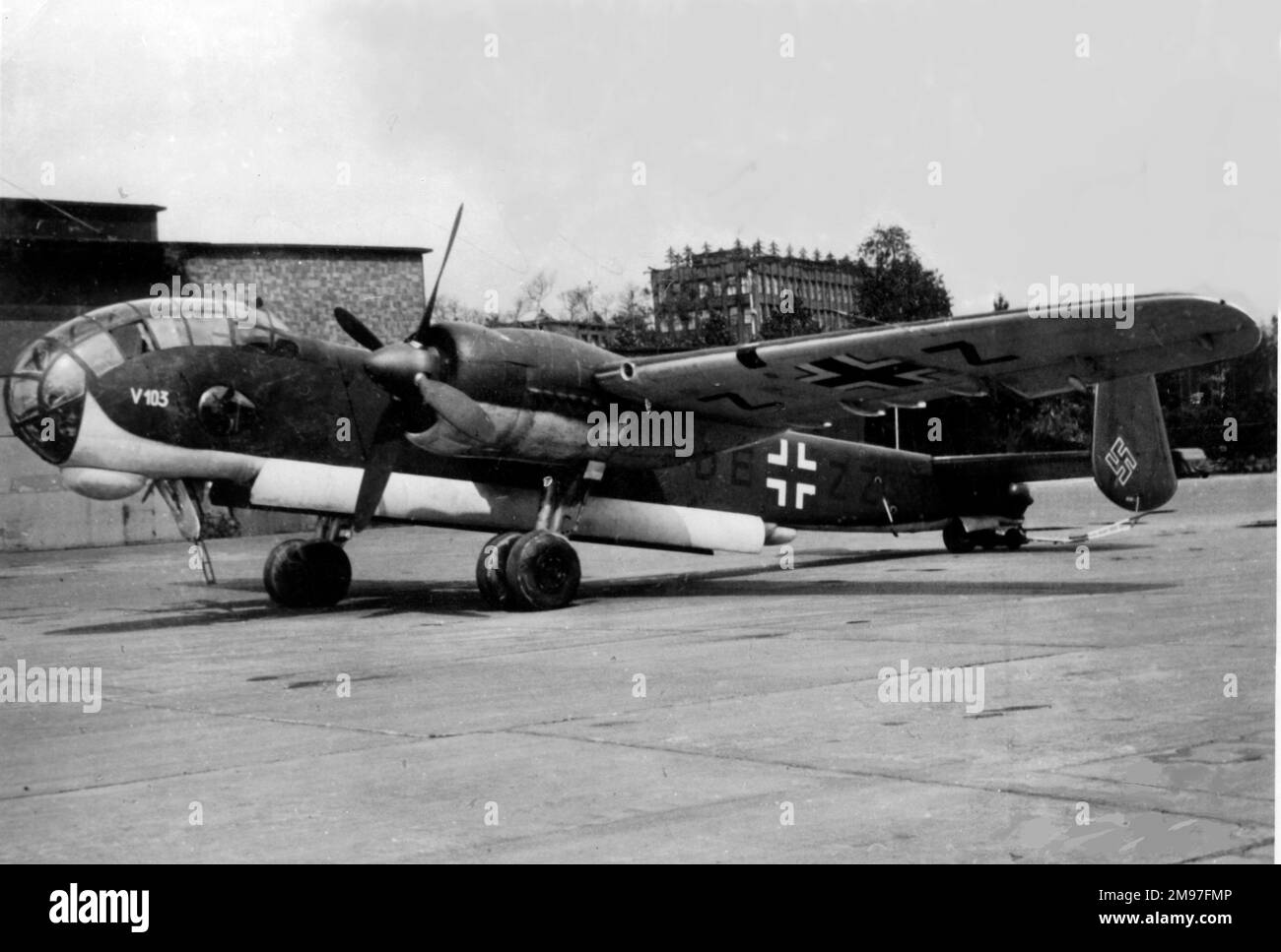 Junkers Ju 288V103 (forward view, parked). Stock Photo