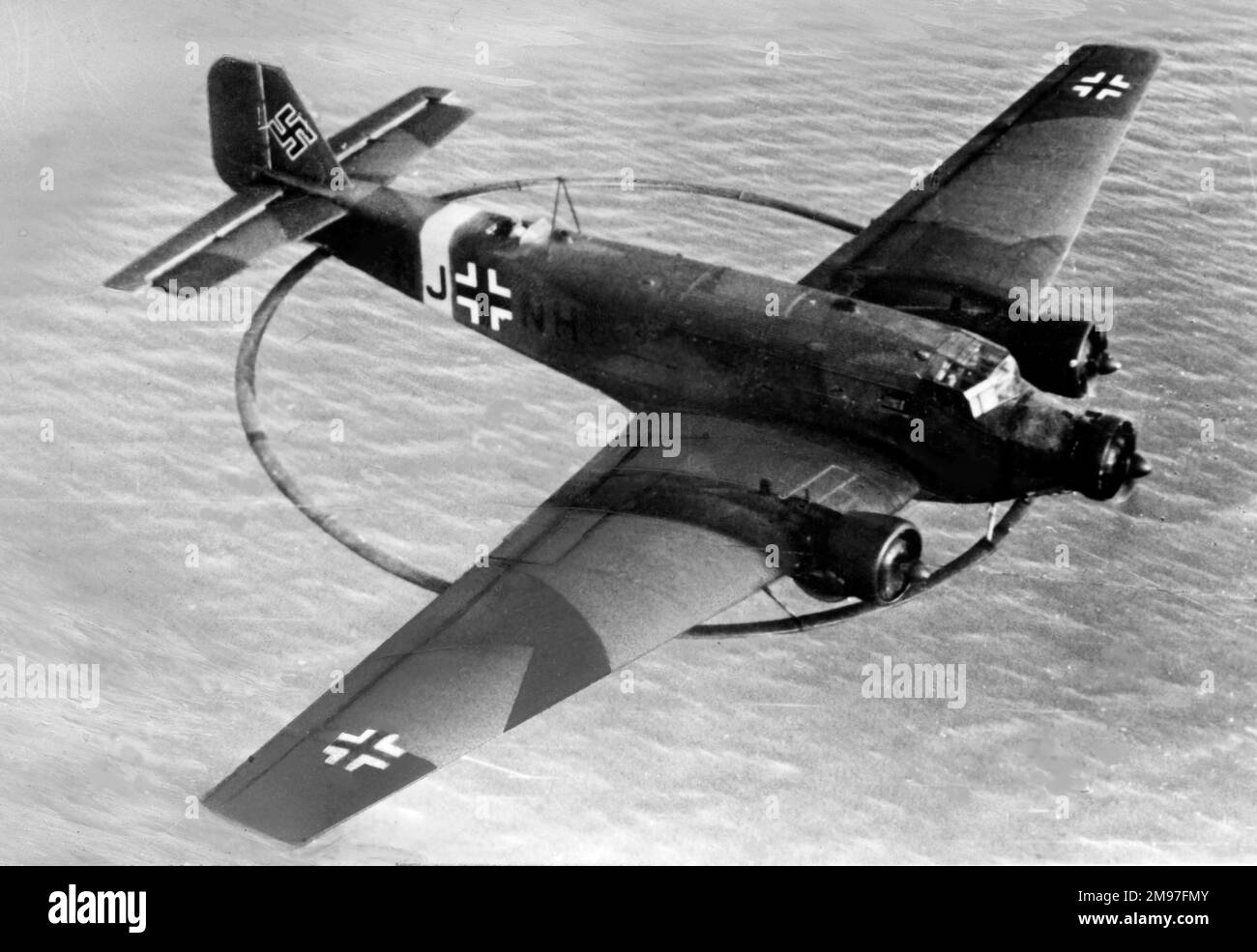 Junkers Ju 523m -this version of the Luftwaffe's standard transport being adapted for mine clearance duties. Stock Photo