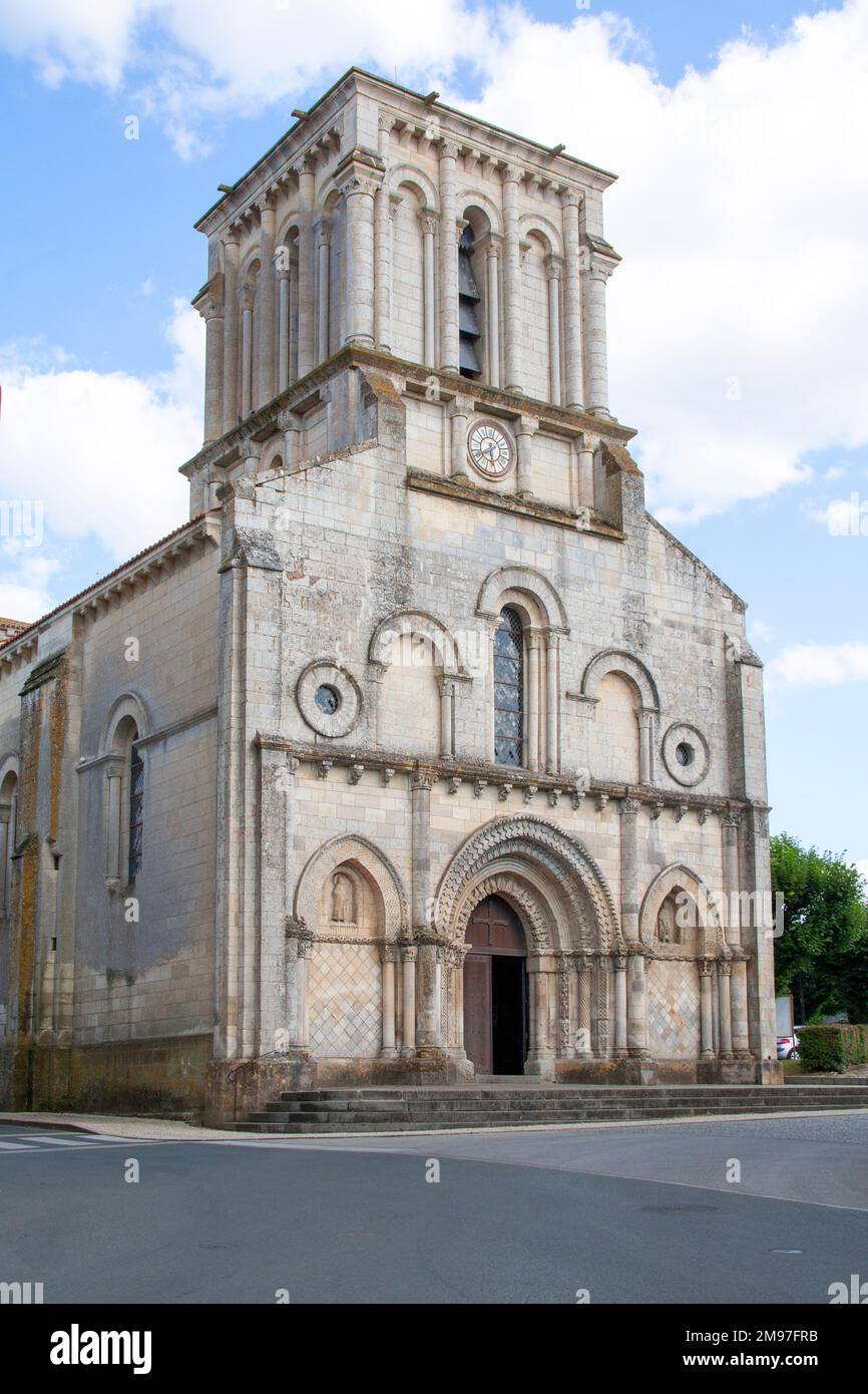 Eglise Saint-Nicolas de Maillezais, Vendée, Stock Photo