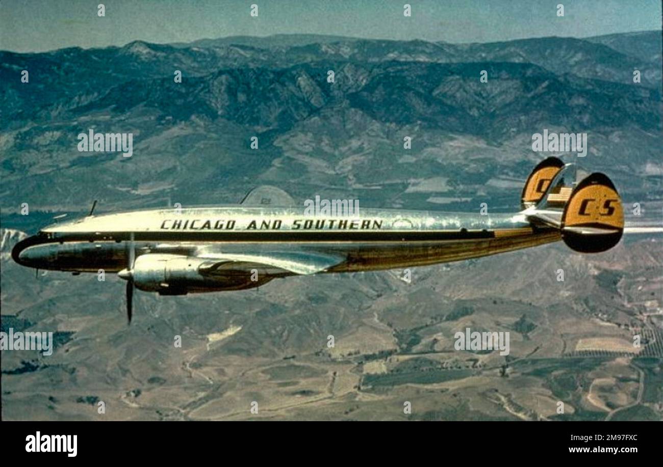 Lockheed 649 Constellation of Chicago and Southern (side view) aloft