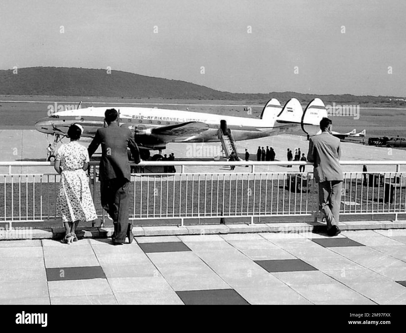 Lockheed 749 Constellation of South African Airways at Durbin, '55. Stock Photo