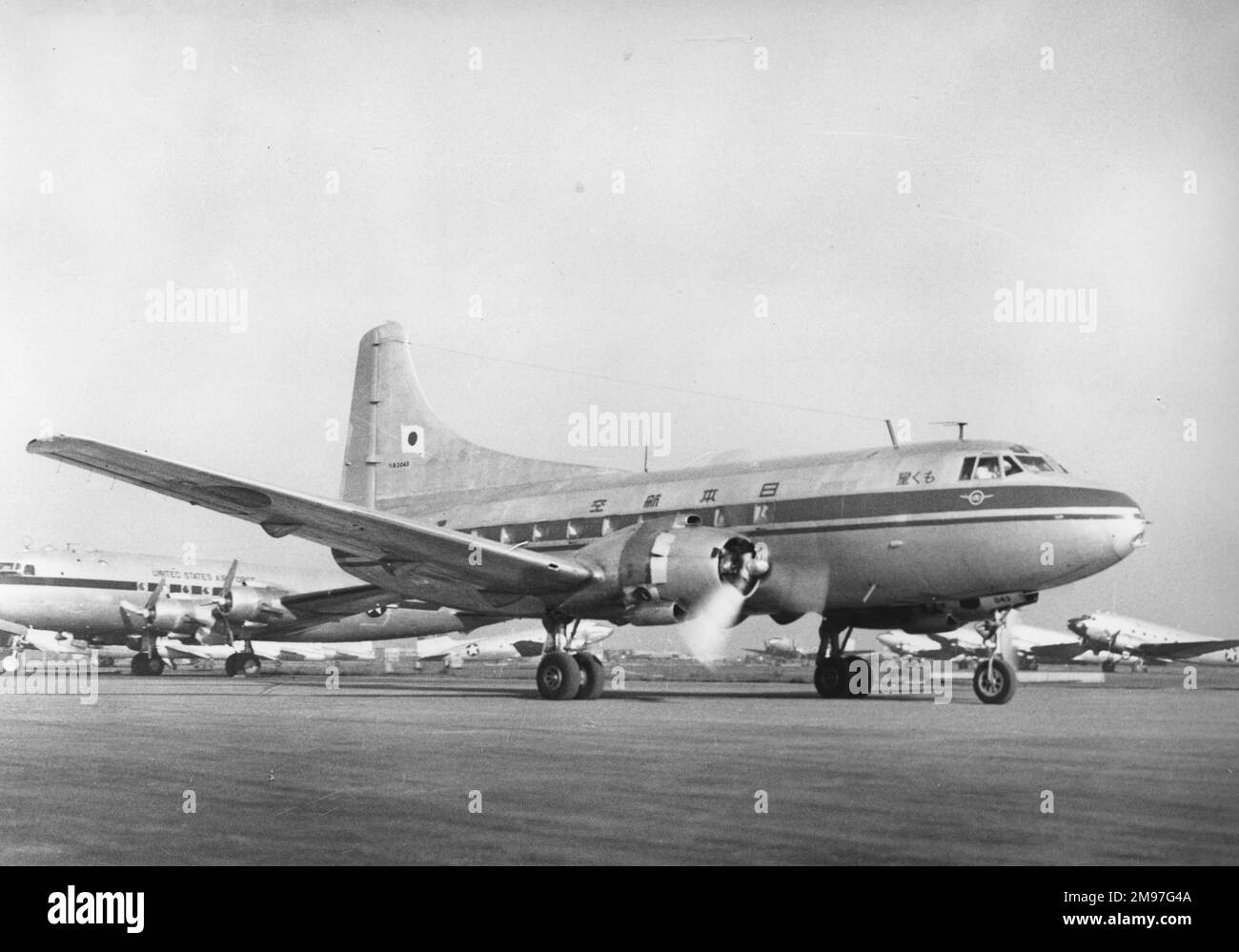 Martin 2-0-2 JAL-taxying. Stock Photo