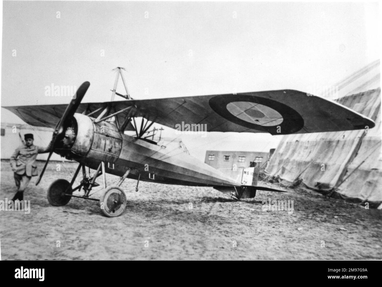 Morane Saulnier Type P French two-seater reconnaissance plane used by both France and Britain during 1916 and 1917. Stock Photo