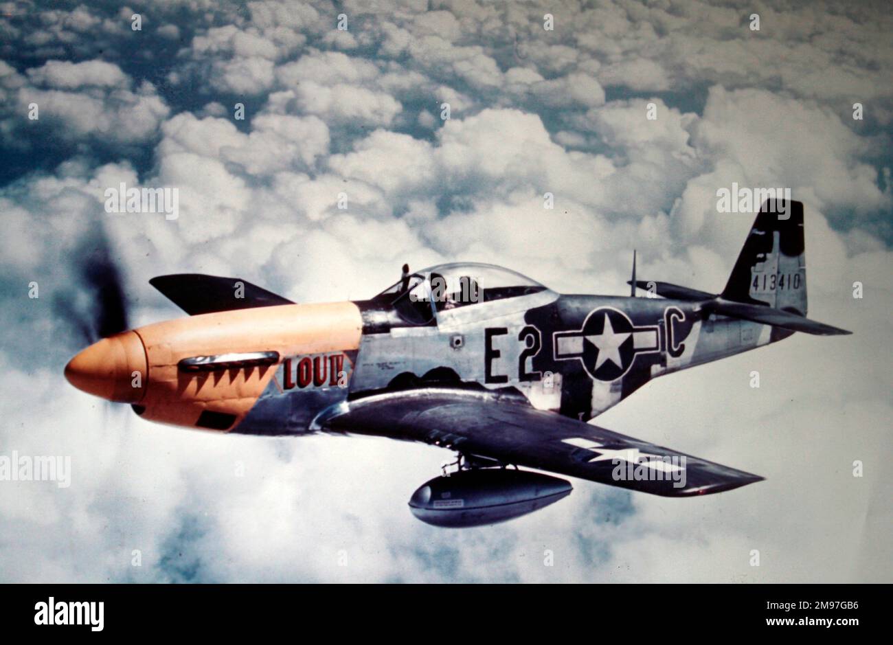 North American P-51D-Over 15, 000 Mustangs were produced, this one belonging to the US Army's UK-based 'Mighty 8th' Air Force. Stock Photo