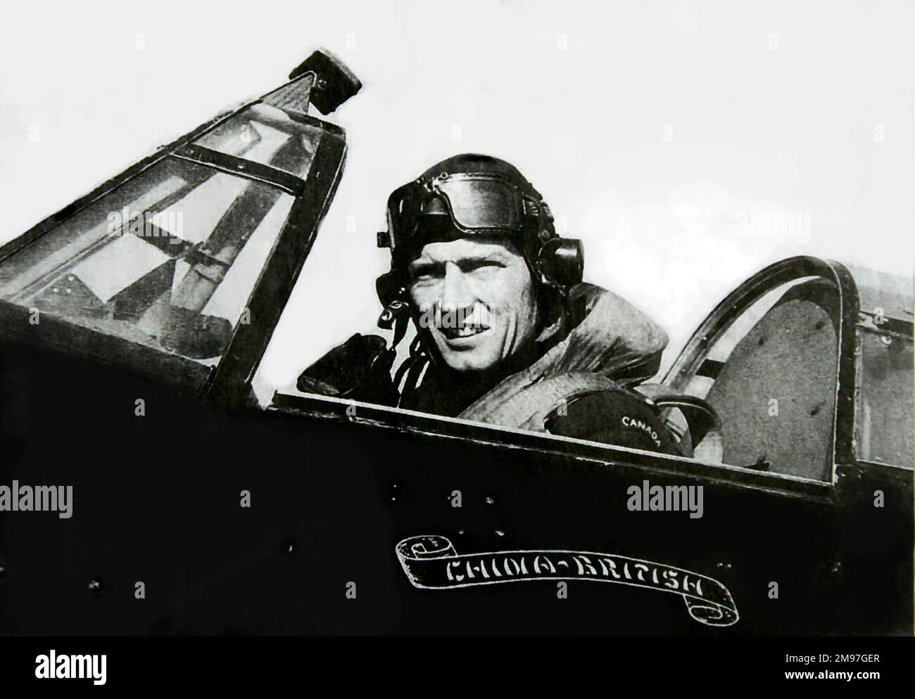 O'Brian, Peter, RAF pilot, later Grp Capt in Hurricane 1940. Stock Photo