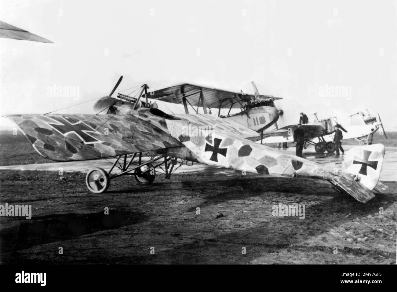 Pfalz E VI single seat scout in lozenge livery. Stock Photo