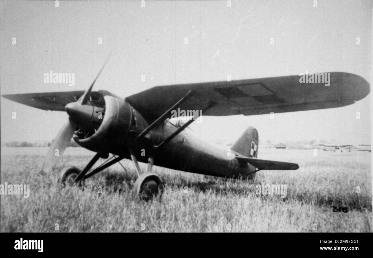 PZL P-11 -initially flown in August 1931, these antiquated fighters were pitted against the Luftwaffe when Germany invaded Poland and sustained heavy losses. Stock Photo