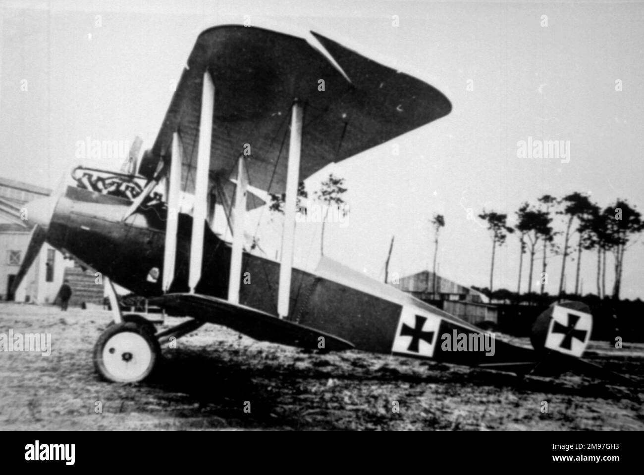 Rumpler C III German two-seater biplane.  It entered service in early 1917 but was quickly withdrawn when a design fault led to numerous crashes. Stock Photo