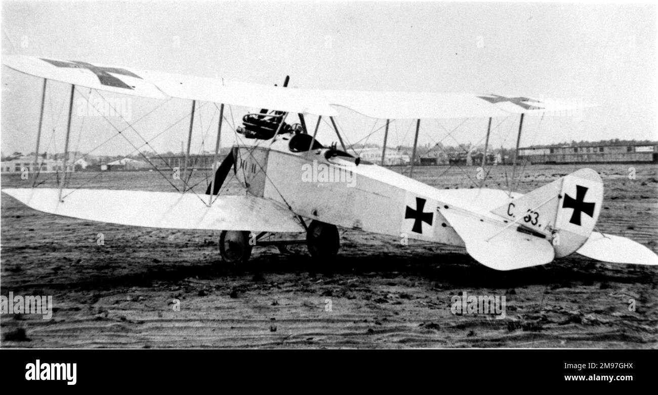 Rumpler CI 53/16 two-seat reconnaissance German biplane.  The CI was considered to be the best and most reliable of all C types produced. Stock Photo