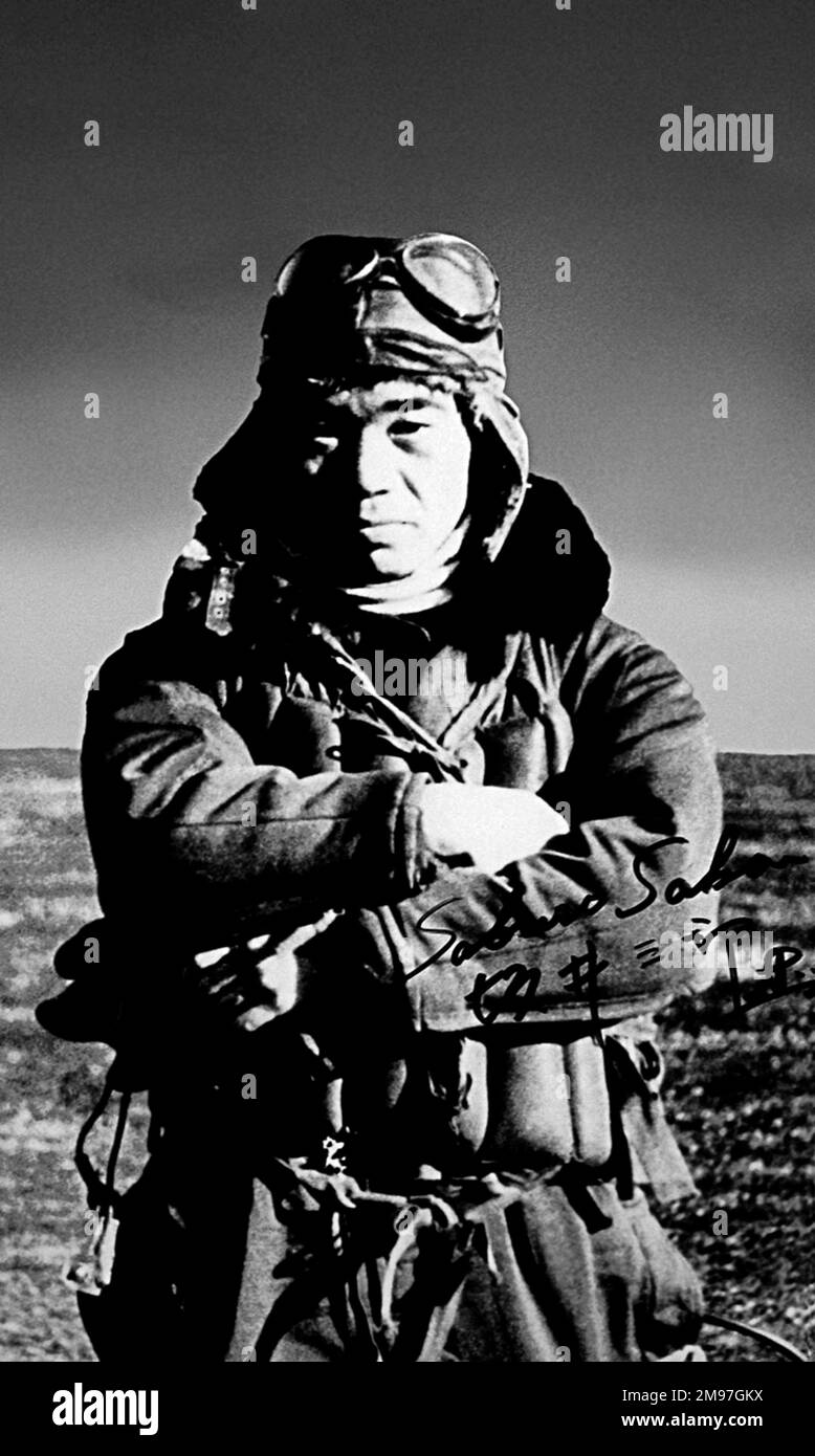 Sakai, Saburo, Japanese Navy fighter ace. Stock Photo