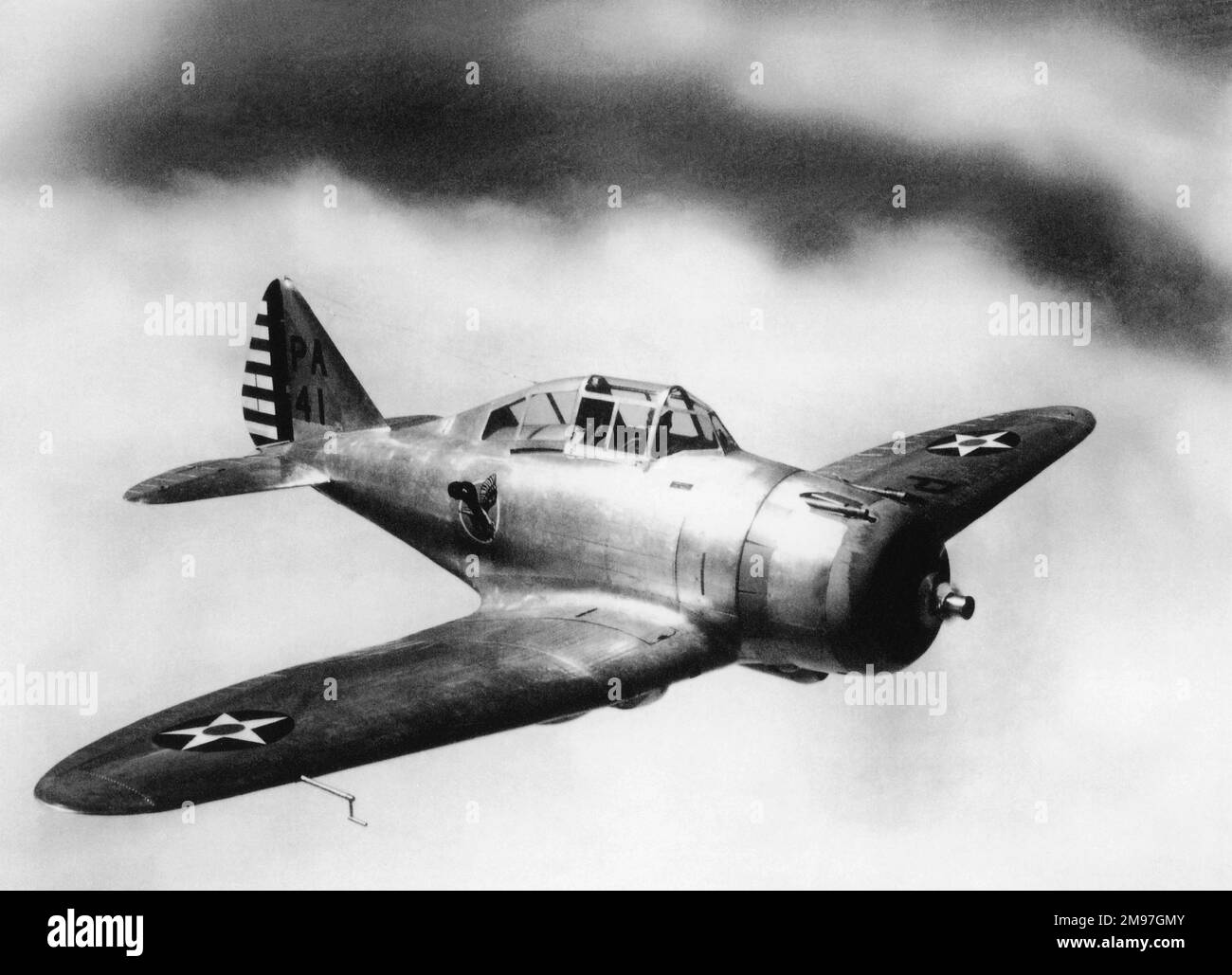 Seversky P-35 -forerear of the famed P-47 Thunderbolt only 77 P-35 were built for the US Army Air Corps A handful were slaughtered in the Philippines when the Japanese attacked. Stock Photo