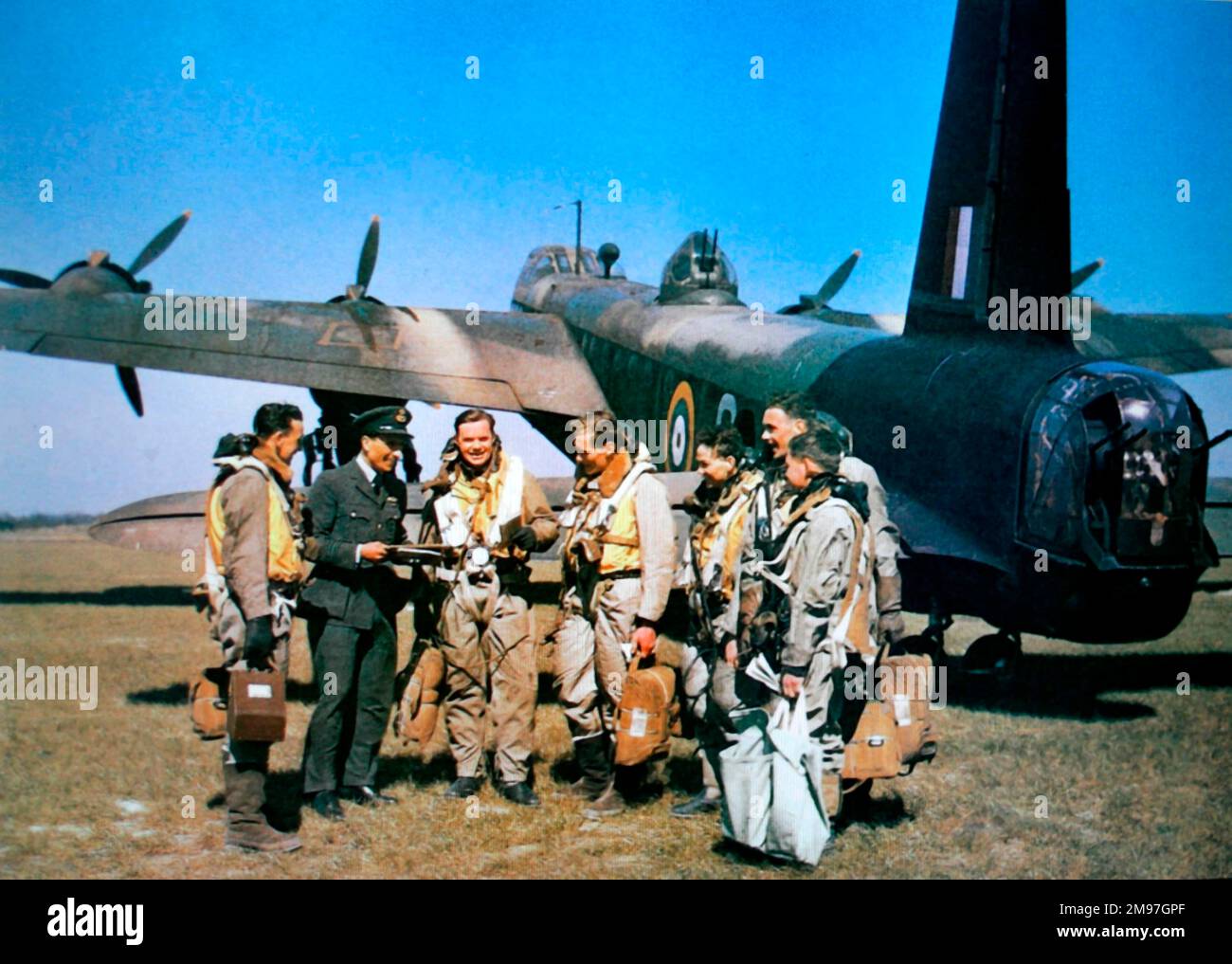 Short Stirling I -normally carried a crew of seven. Stock Photo