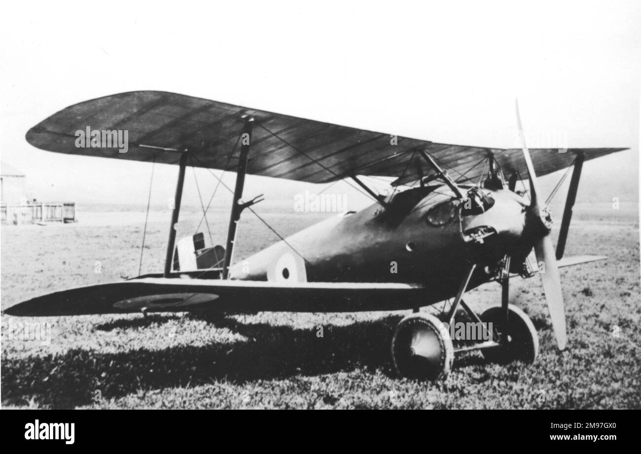 Sopwith 8F1 Snail single seat fighter, designed in late 1917, doomed because its engine was not accepted.  Only two were completed -- seen here is the second, serial no. C 4288, with monocoque plywood fuselage and forward staggered wings. Stock Photo