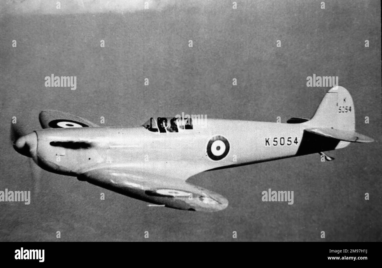 Supermarine Spitfire prototype aloft. Stock Photo