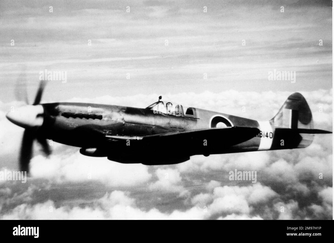 Supermarine Spitfire XIV (forward view) aloft Stock Photo Alamy