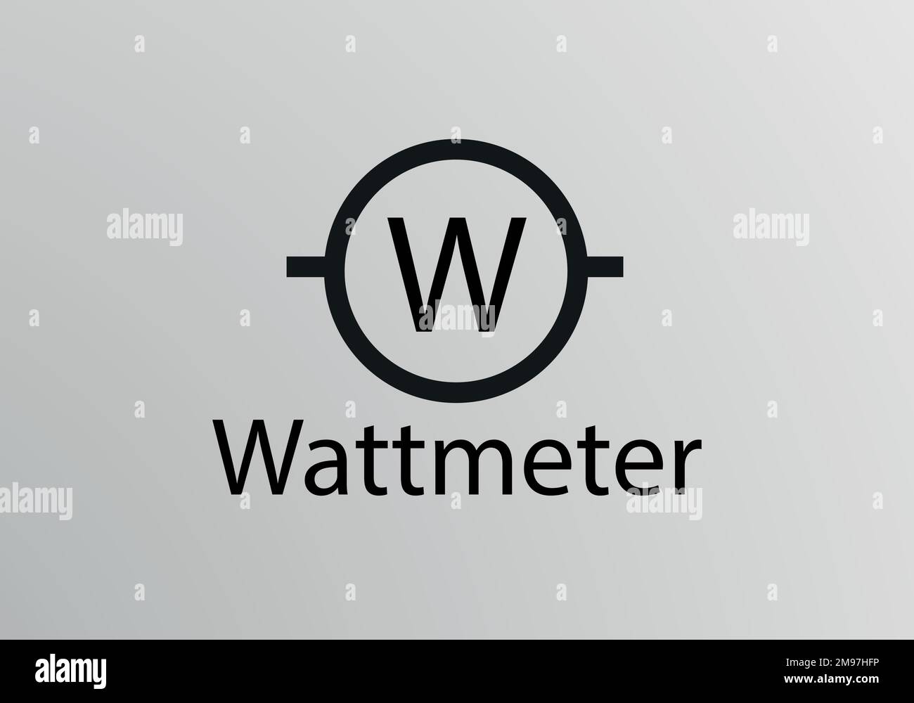 Wattmetter Symbol, Vector symbol design. Engineering Symbols. Stock Vector