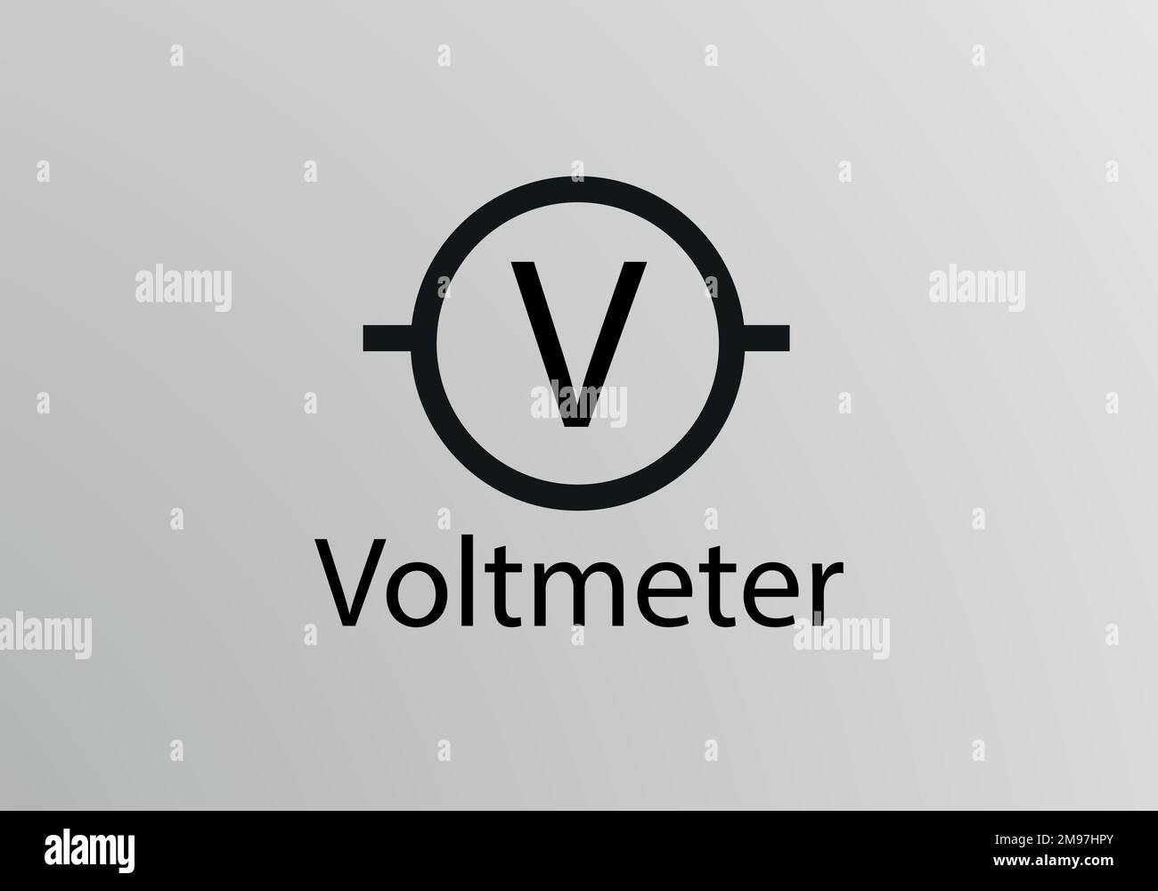 Voltmeter Symbol, Vector symbol design. Engineering Symbols Stock