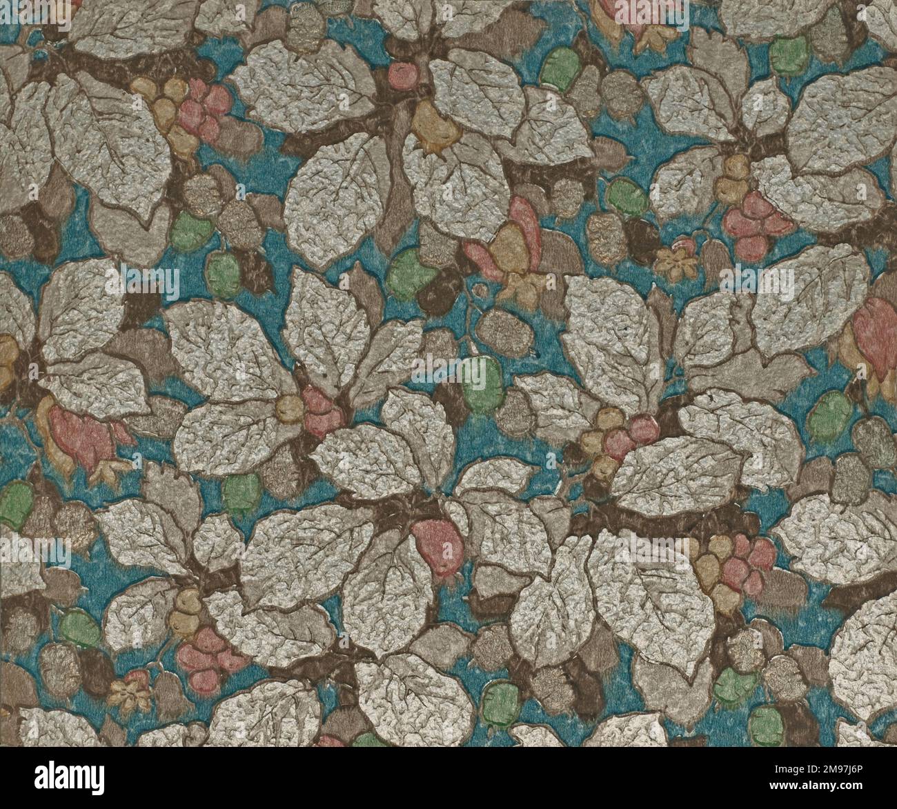Leaf design in an SMB wallpaper sample book. Stock Photo