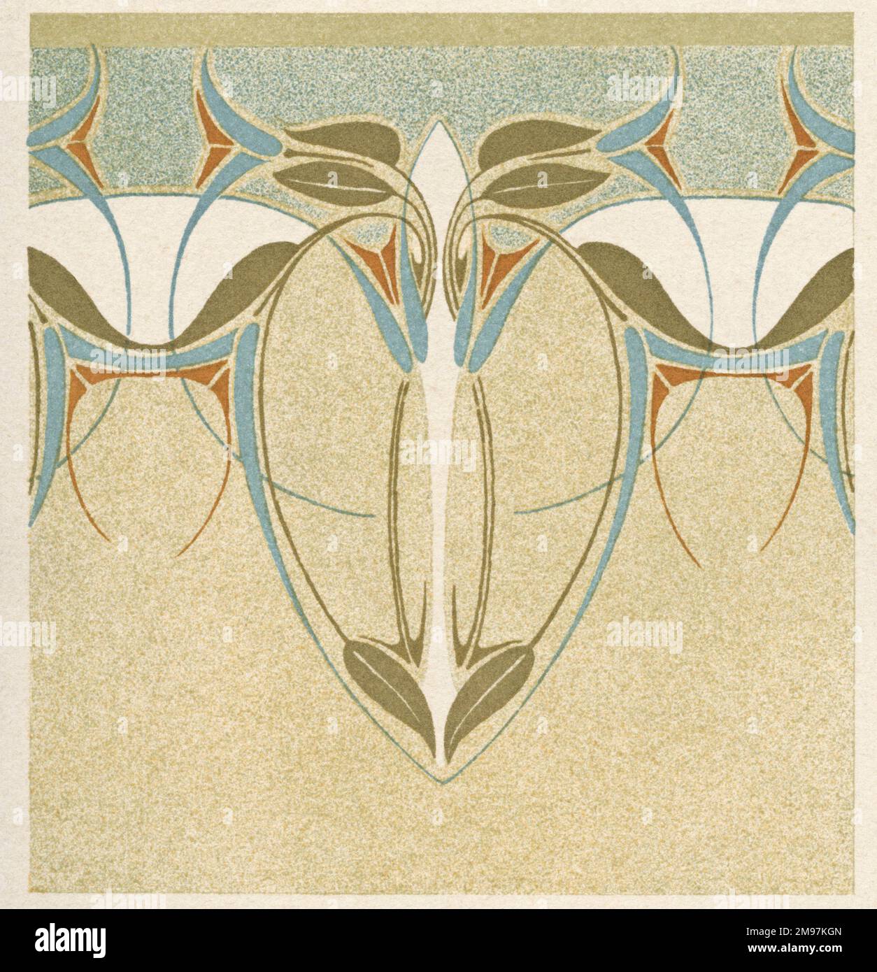 Art nouveau design with leaves and flowers Stock Photo Alamy