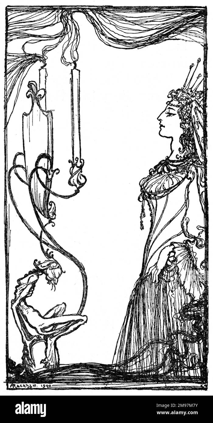 Illustration, Snowdrop Mirror, Mirror on the wall, Who is fairest of