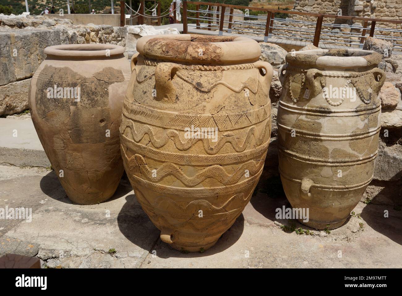 Greece, Crete, Knossos, Minoan Palace (circa 1500 BC). Storage containers Stock Photo