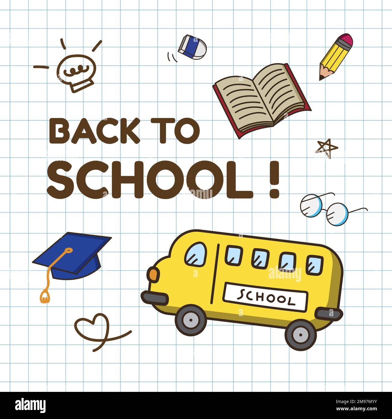 Back to school stationery vector set Stock Vector