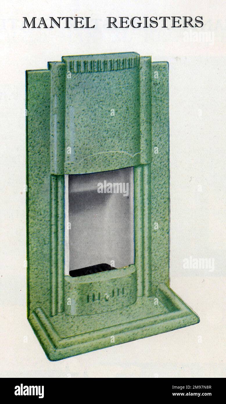 Mantel Register - Green Design. Catalogue for Nicholls and Clarke Ltd., London. Manufacturers and Merchants of Building Materials. Stock Photo