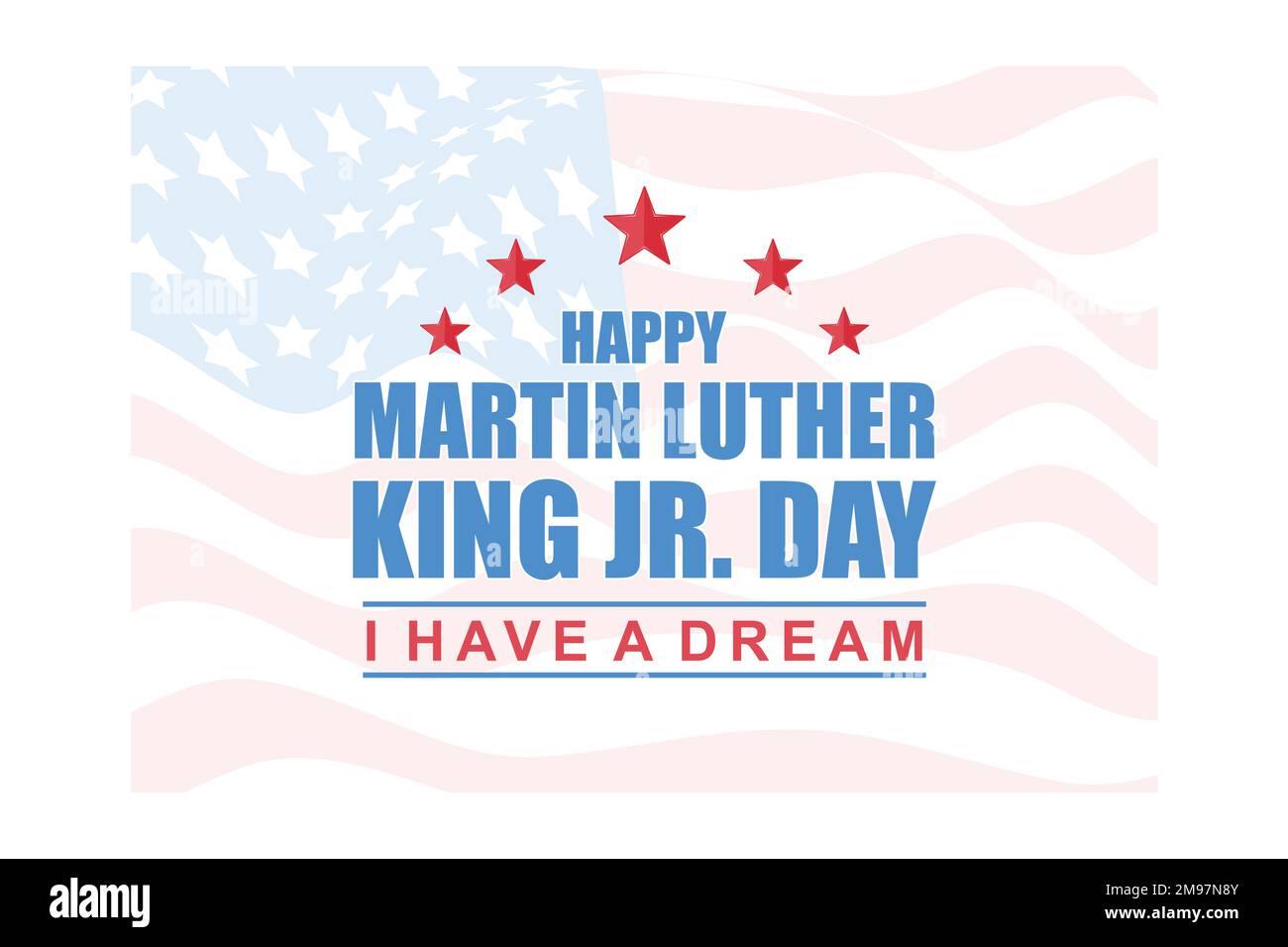 Happy Martin Luther King Day national holiday banner design, flat