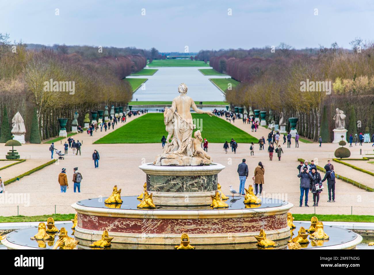 Versailles, France Dec 28 2022 The Panorama view of the garden and