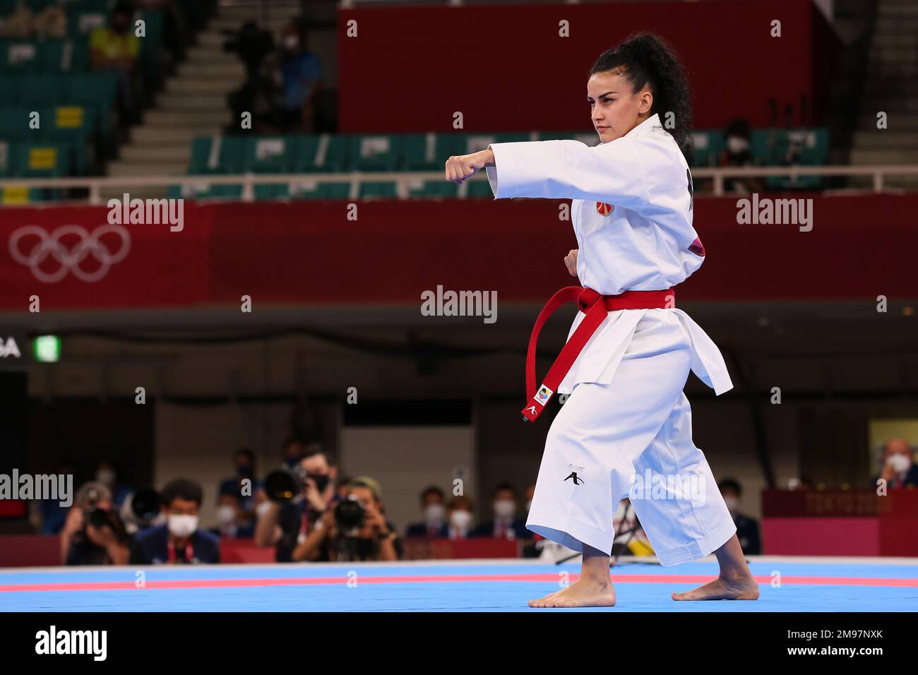 AUG 5, 2021 - TOKYO, JAPAN: Puliksenija JOVANOSKA of Macedonia competes in the Women's Kata Elimination Round at the Tokyo 2020 Olympic Games (Photo by Mickael Chavet/RX) Stock Photo