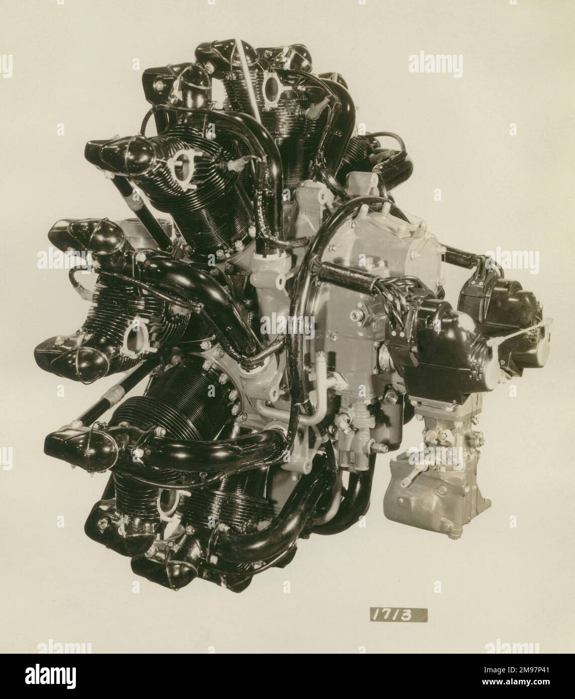 Pratt & Whitney R1340 Wasp radial, rear quarter Stock Photo Alamy