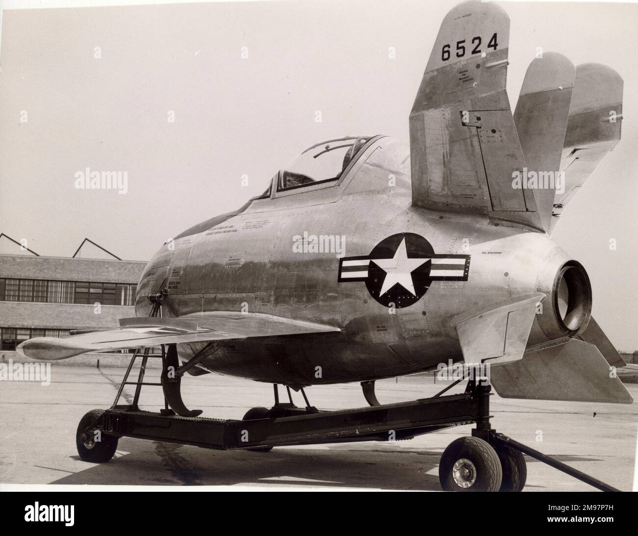 The second McDonnell XF-85 Goblin, 46-524, on its ground handling trolley. Stock Photo