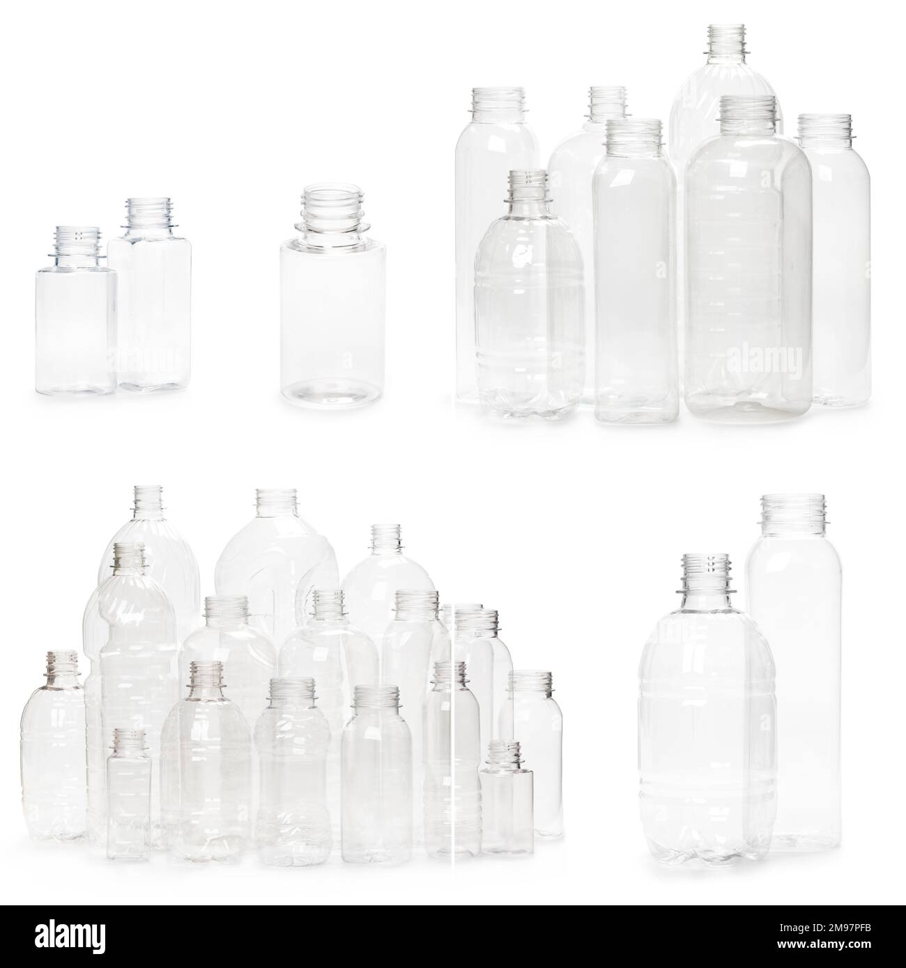 selection of quality photo collage of many different empty plastic ...