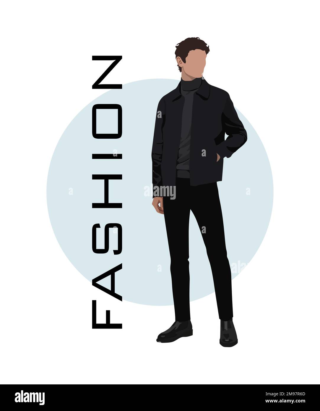 Stylish man in a flat style on an interesting and stylish background ...