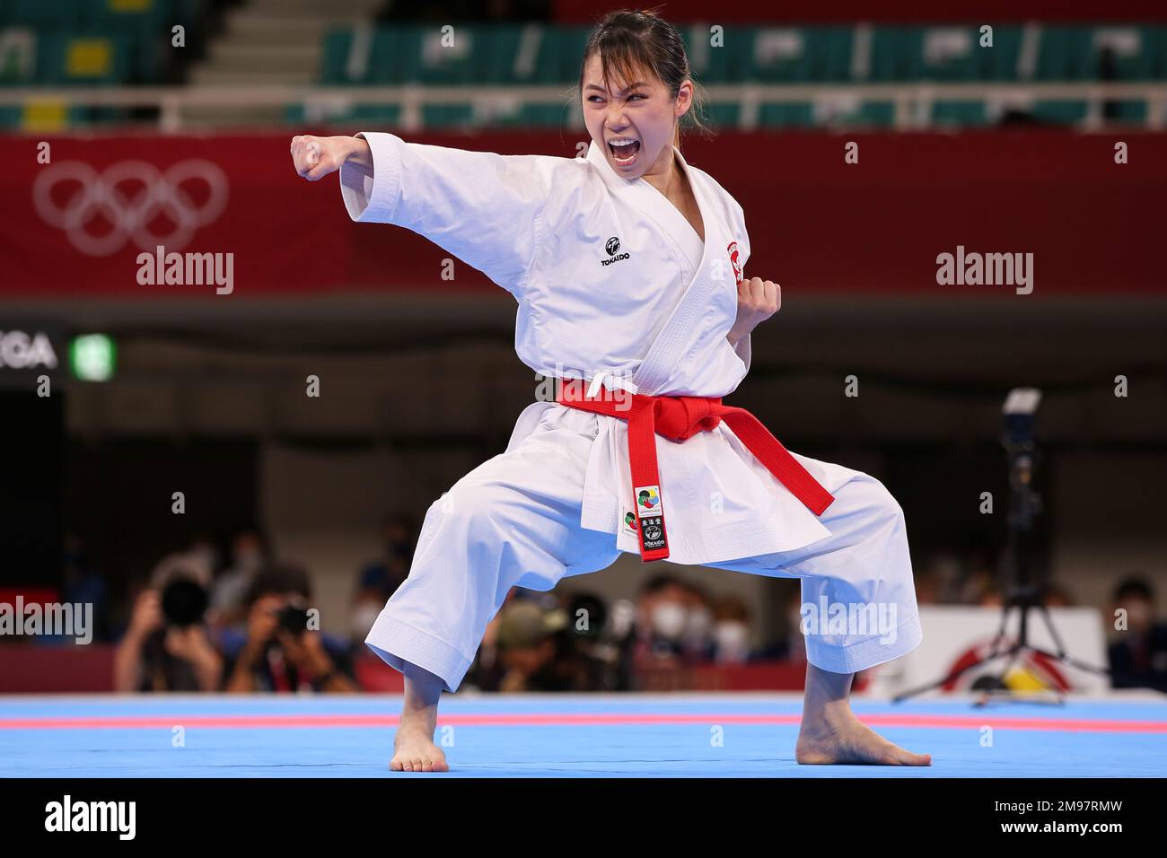 AUG 5, 2021 - TOKYO, JAPAN: Grace LAU of Hong Kong competes in the Women's Kata Elimination Round at the Tokyo 2020 Olympic Games (Photo by Mickael Chavet/RX) Stock Photo