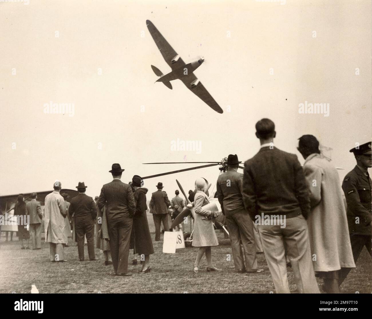 A Chilton DW1, G-AFGH, at the 1938 Royal Aeronautical Society Garden Party at the Fairey Aviation Aerodrome, Great West Road, Hayes, Middlesex. Stock Photo