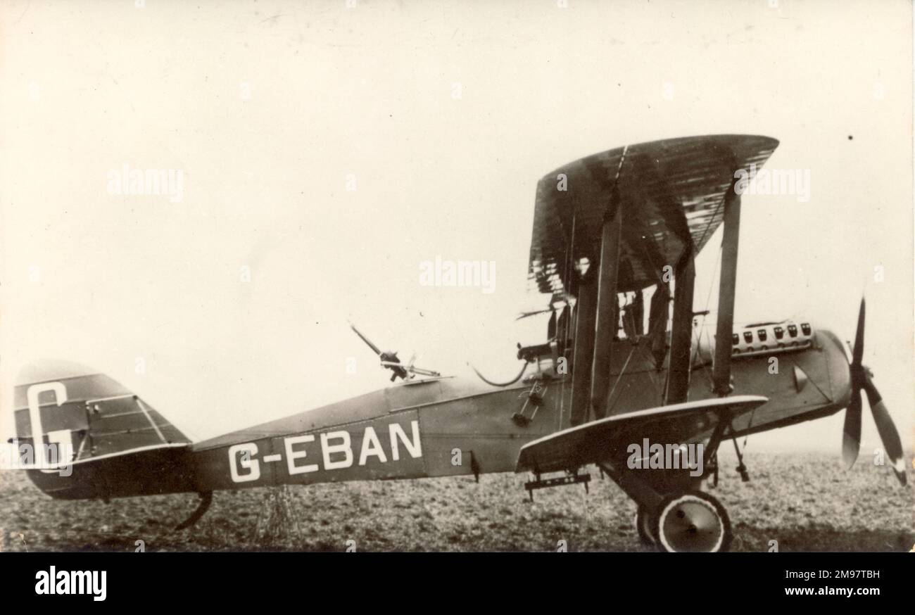de Havilland DH9A, G-EBAN, was among those ferried to the Spanish Air Force in 1922. Stock Photo