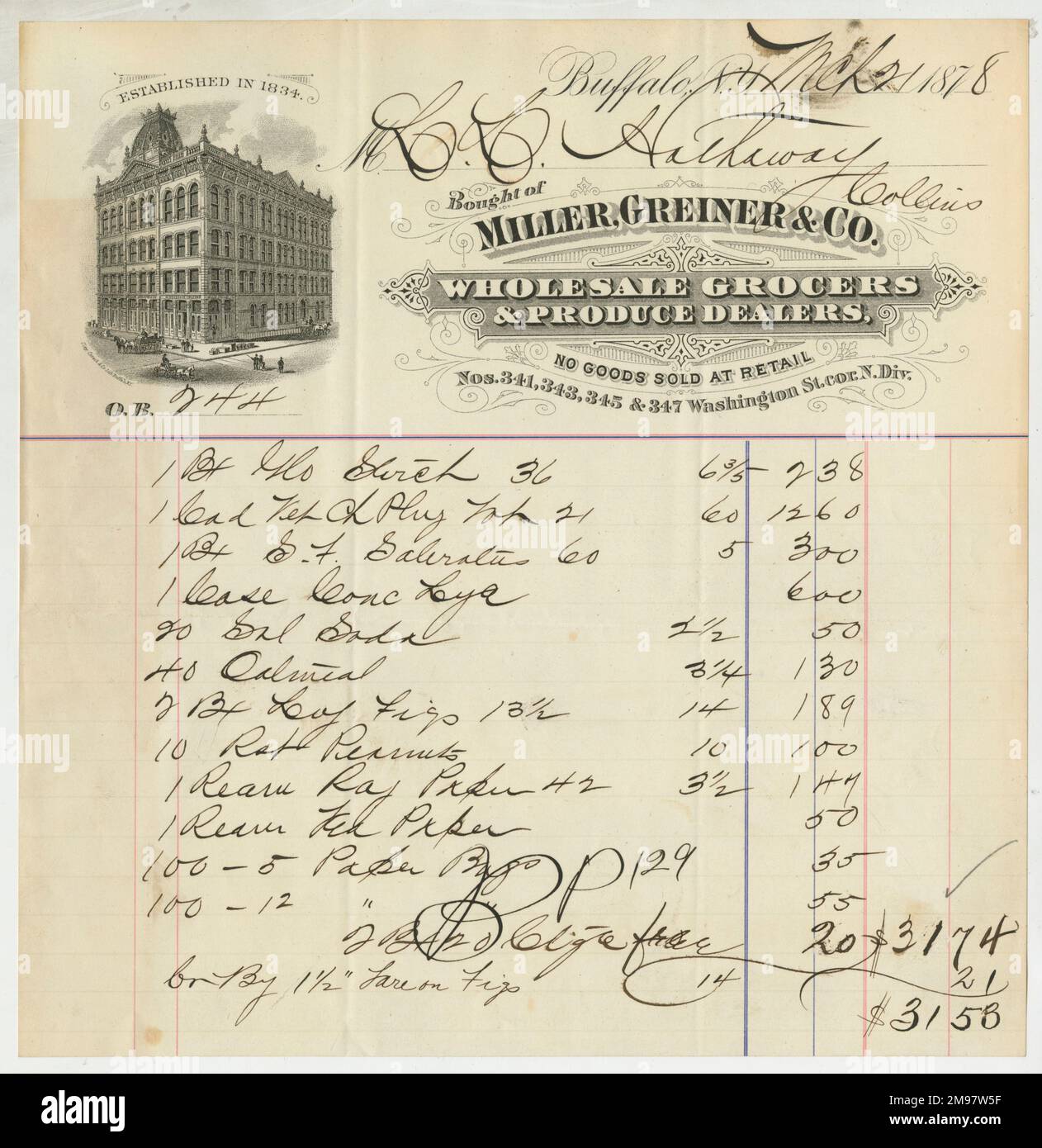 Miller, Greiner & Co, Wholesale Grocers and Produce Dealers, Washington