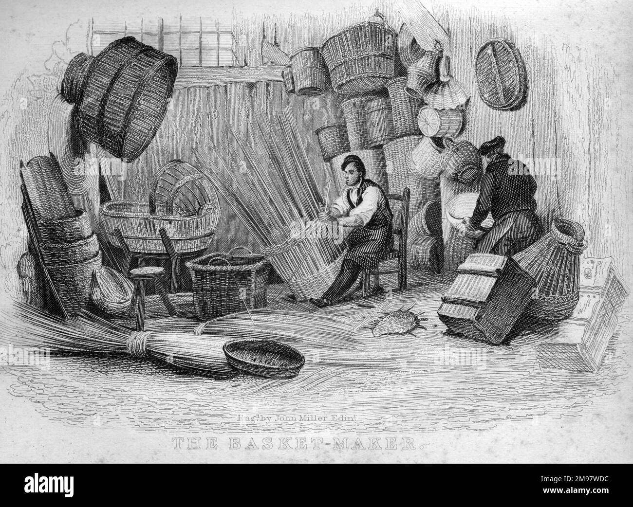 Book of Trades, The Basket Maker. Stock Photo