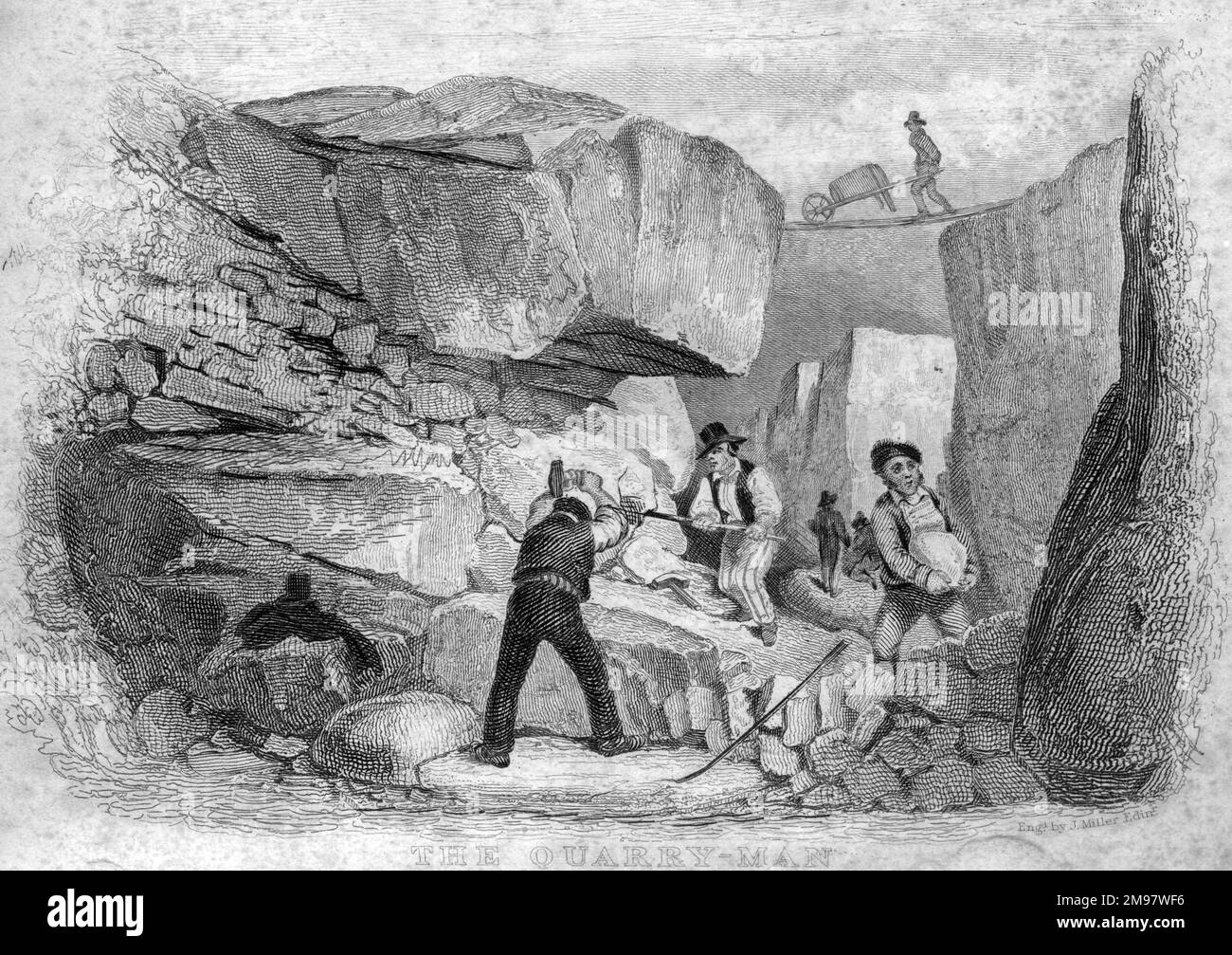 Book of Trades, The Quarry Man. Stock Photo