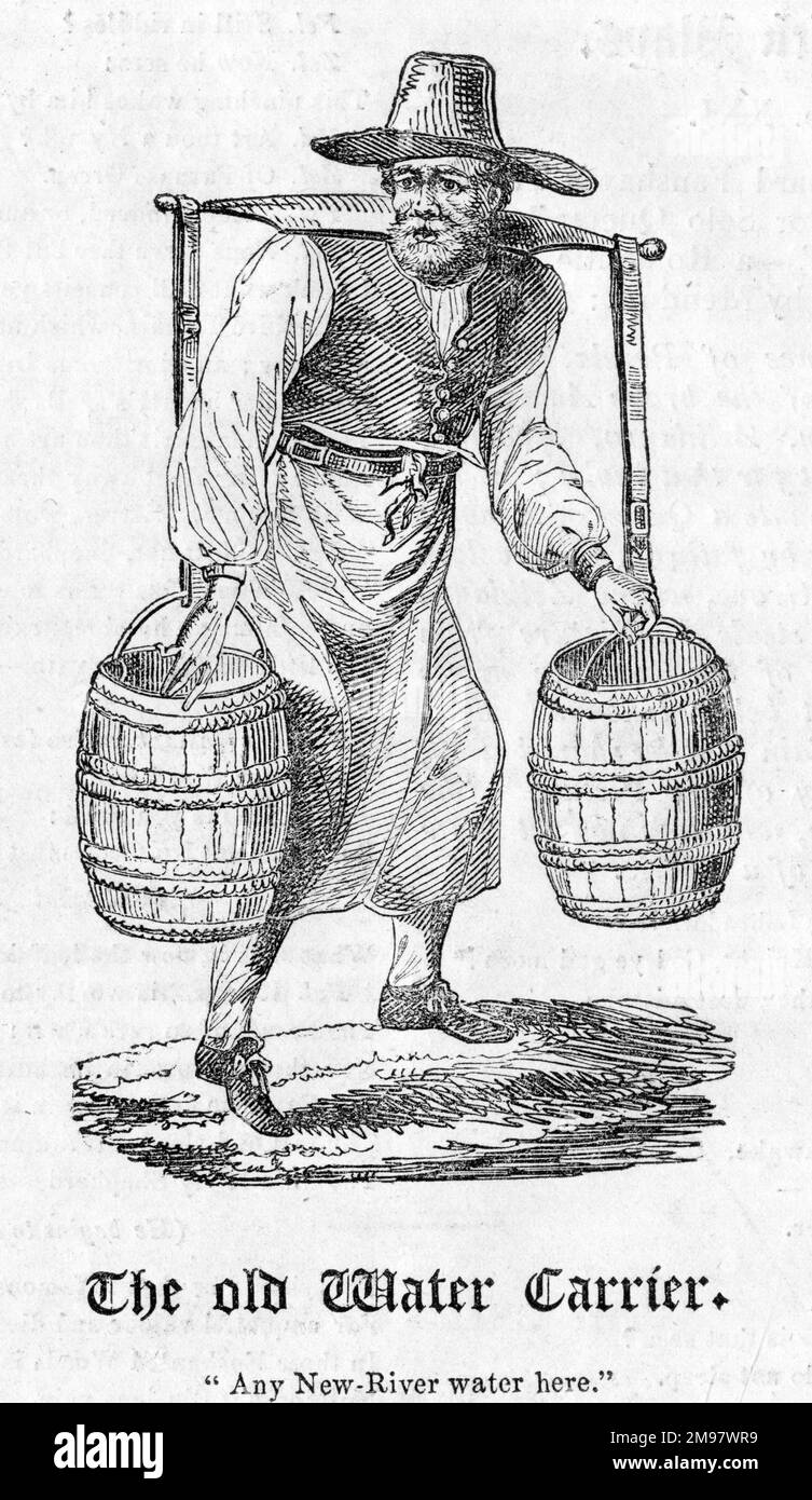 Cries of London Any NewRiver water here Old Water Carrier Stock