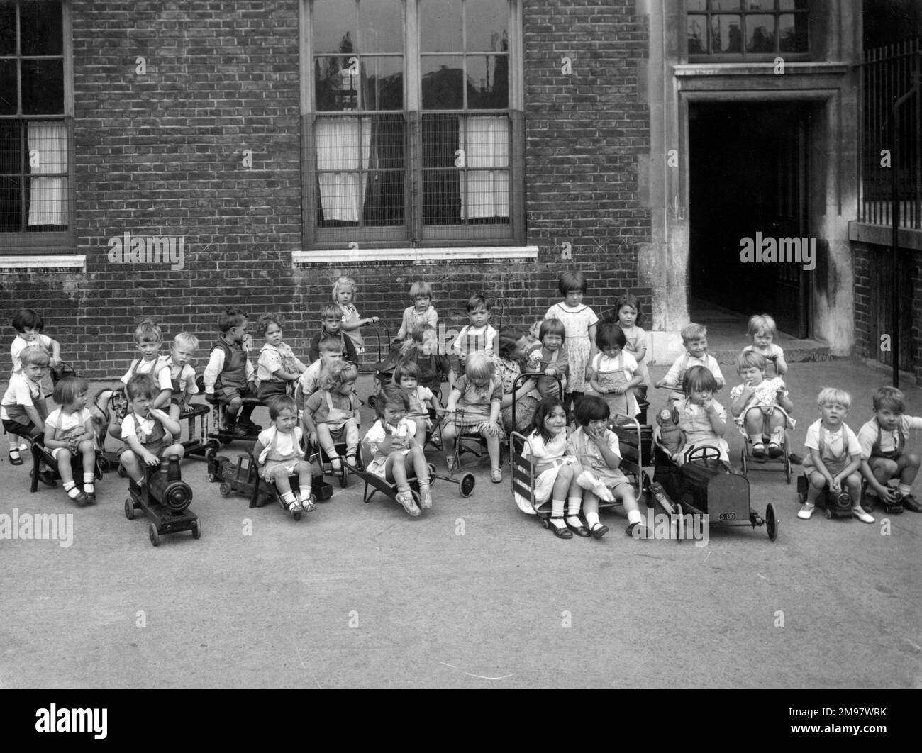 Playground scene, Junior School, East End of London. Stock Photo