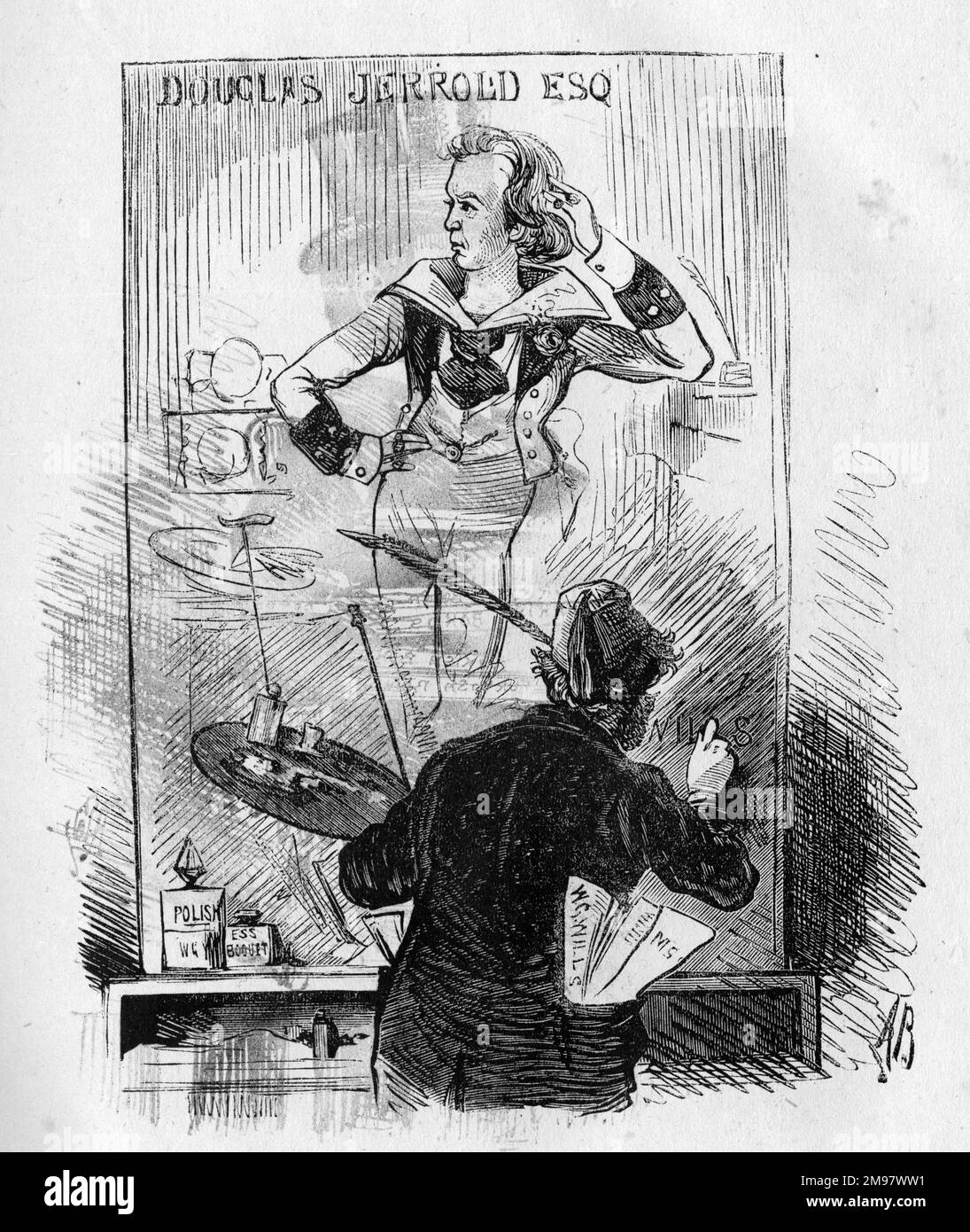 Cartoon, Portrait of Douglas William Jerrold (18031857), journalist
