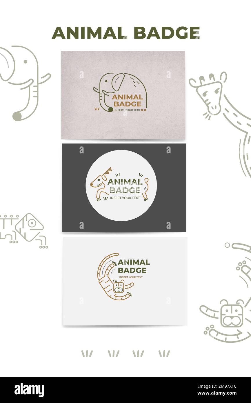 Animal badge design elements vector set Stock Vector Image & Art - Alamy