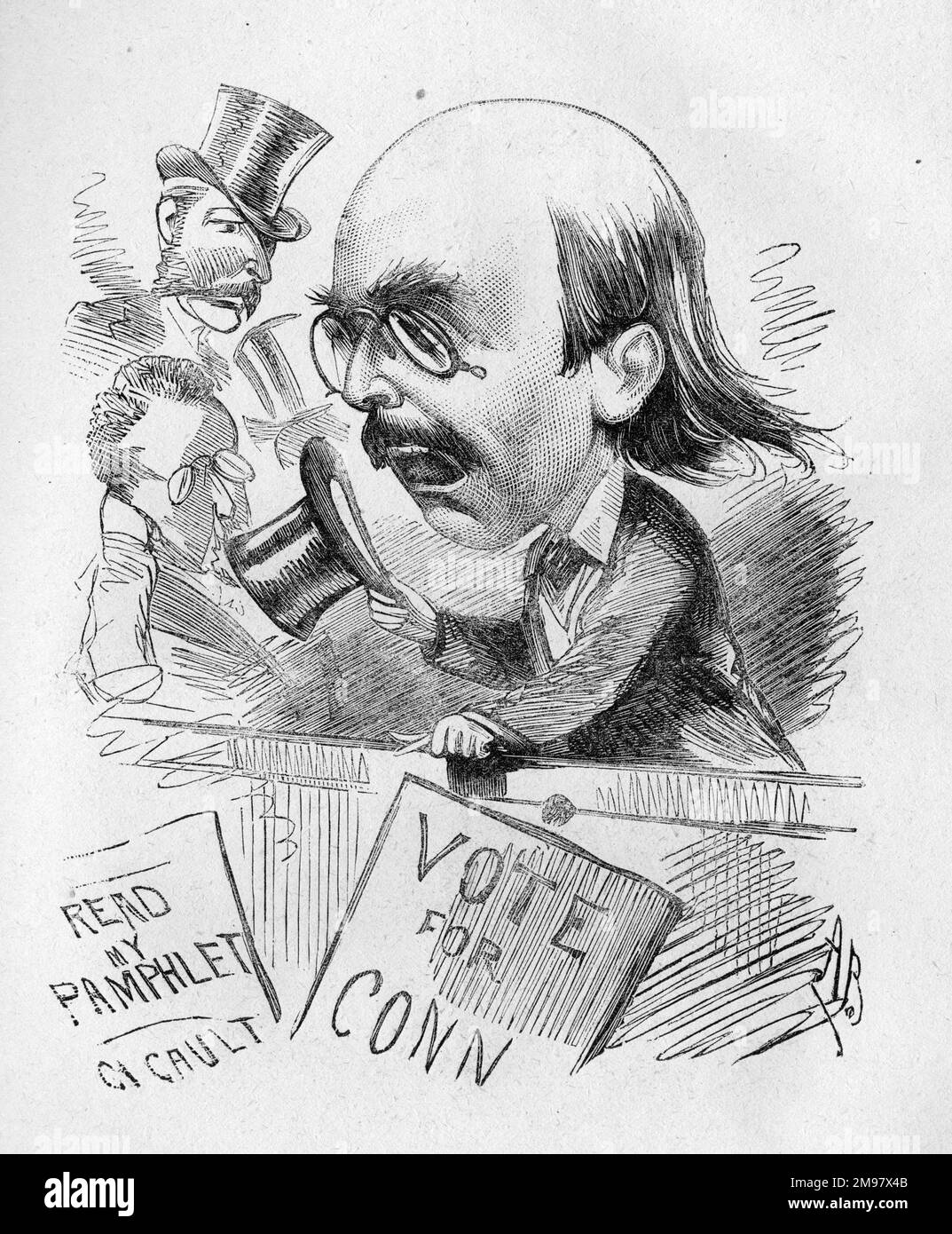 Cartoon of Dion Boucicault (?1820-1890), Irish actor and playwright who ...
