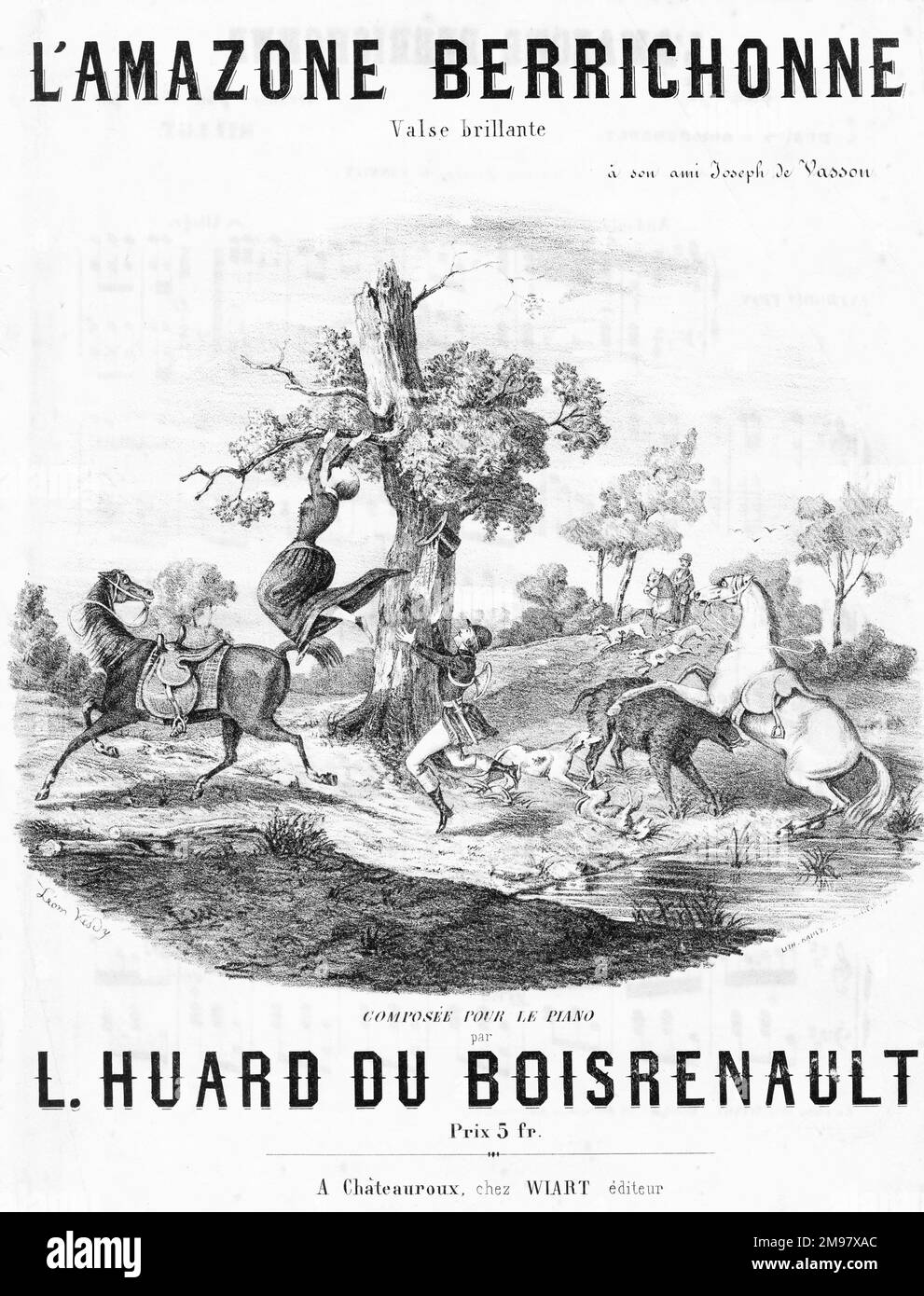 Music cover, L'Amazone Berrichonne valse brillante, written for piano by L  Huard du Boisrenault Stock Photo - Alamy